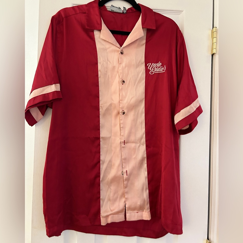 Asos Bowling shirt Men's Red Cream Bowling Shirt L